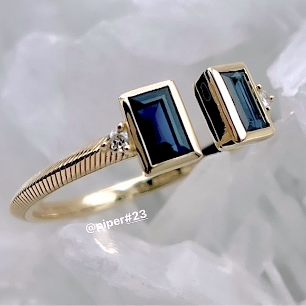 Brand New in Box Judith Ripka Classic 14K Gold Sapphire & Diamond Ring - Picture 4 of 9